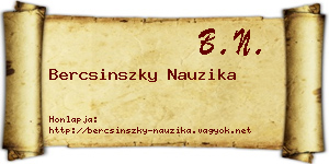 Bercsinszky Nauzika névjegykártya